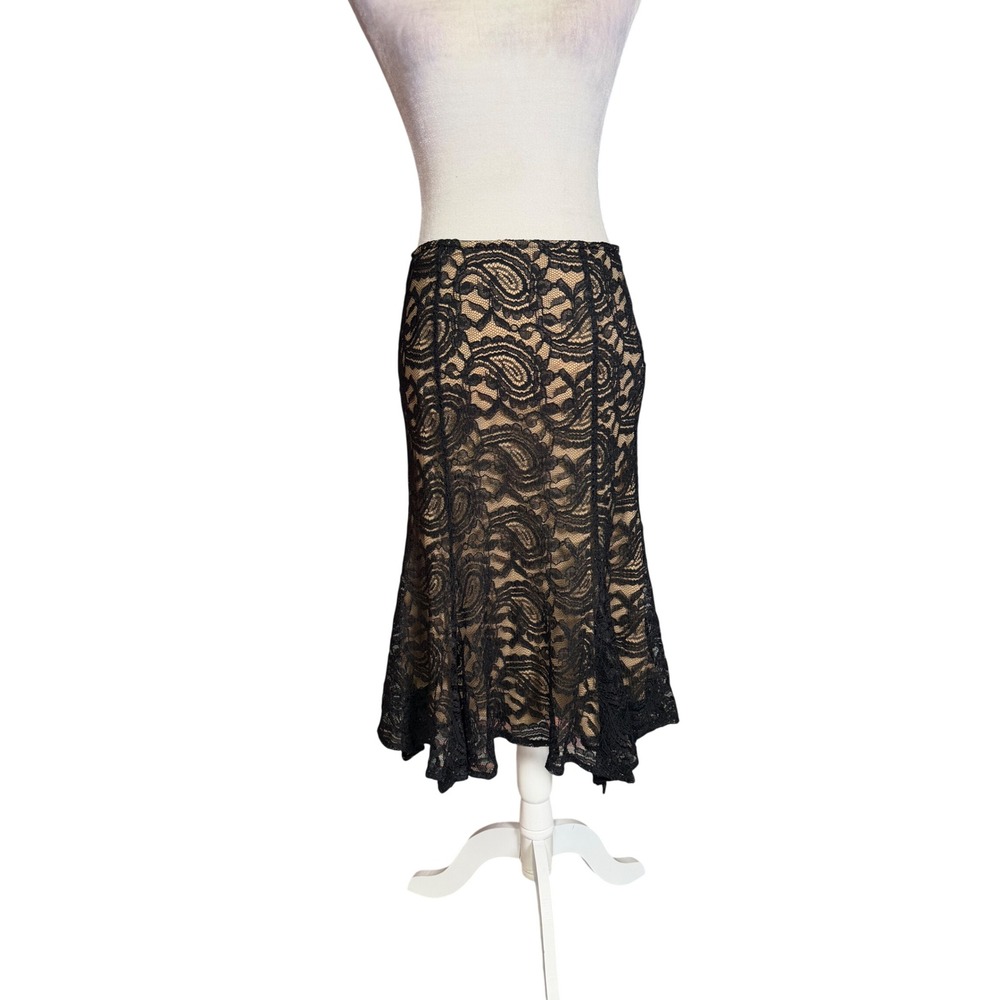 Y2K Express Black Lace Midi Skirt Fairy goth core – Size 3/4